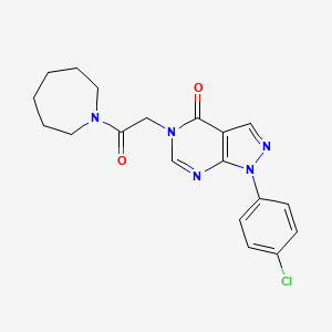 molecular formula C19H20ClN5O2 B2443329 5-(2-(氮杂环己-1-基)-2-氧代乙基)-1-(4-氯苯基)-1H-吡唑并[3,4-d]嘧啶-4(5H)-酮 CAS No. 852440-63-2