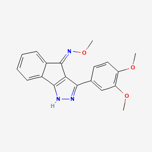 (4Z)-3-(3,4-dimethoxyphenyl)-N-methoxy-1H,4H-indeno[1,2-c]pyrazol-4-imine