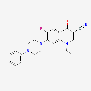 molecular formula C22H21FN4O B2443334 1-Ethyl-6-fluoro-4-oxo-7-(4-phenylpiperazin-1-yl)quinoline-3-carbonitrile CAS No. 1359864-71-3