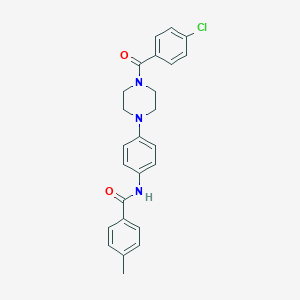 molecular formula C25H24ClN3O2 B244334 N-{4-[4-(4-Chlorobenzoyl)piperazin-1-YL]phenyl}-4-methylbenzamide 