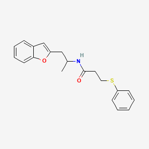 molecular formula C20H21NO2S B2443349 N-(1-(benzofuran-2-yl)propan-2-yl)-3-(phenylthio)propanamide CAS No. 2034210-38-1