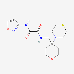 molecular formula C15H22N4O4S B2443356 N'-(1,2-Oxazol-3-yl)-N-[(4-thiomorpholin-4-yloxan-4-yl)methyl]oxamide CAS No. 2415565-37-4