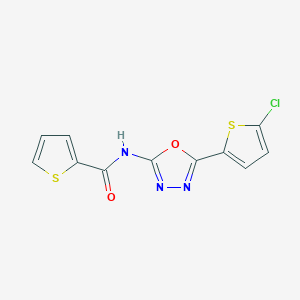 molecular formula C11H6ClN3O2S2 B2443360 N-(5-(5-氯噻吩-2-基)-1,3,4-噁二唑-2-基)噻吩-2-甲酰胺 CAS No. 888410-44-4