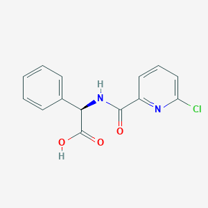 molecular formula C14H11ClN2O3 B2443364 (2R)-2-[(6-Chloropyridine-2-carbonyl)amino]-2-phenylacetic acid CAS No. 1562449-91-5