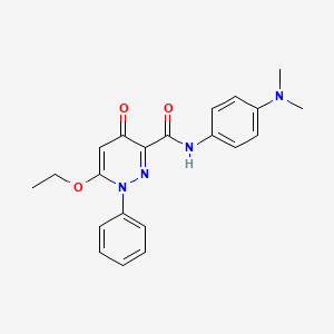 molecular formula C21H22N4O3 B2443370 N~3~-[4-(二甲氨基)苯基]-6-乙氧基-4-氧代-1-苯基-1,4-二氢-3-哒嗪羧酰胺 CAS No. 1251626-39-7