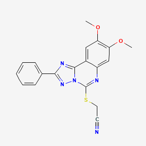 [(8,9-Dimethoxy-2-phenyl[1,2,4]triazolo[1,5-c]quinazolin-5-yl)sulfanyl]methyl cyanide