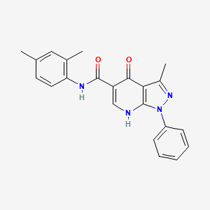 molecular formula C22H20N4O2 B2443377 N-(2,4-dimethylphenyl)-3-methyl-4-oxo-1-phenyl-4,7-dihydro-1H-pyrazolo[3,4-b]pyridine-5-carboxamide CAS No. 886903-33-9