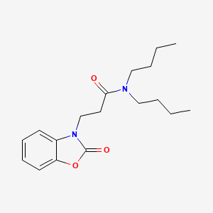 molecular formula C18H26N2O3 B2443378 N,N-二丁基-3-(2-氧代苯并[d]恶唑-3(2H)-基)丙酰胺 CAS No. 851988-69-7