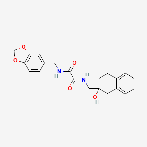 molecular formula C21H22N2O5 B2443380 N1-(benzo[d][1,3]dioxol-5-ylmethyl)-N2-((2-hydroxy-1,2,3,4-tetrahydronaphthalen-2-yl)methyl)oxalamide CAS No. 1421509-78-5