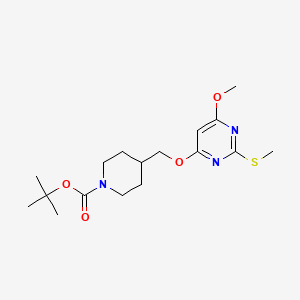 molecular formula C17H27N3O4S B2443383 tert-Butyl 4-(((6-methoxy-2-(methylthio)pyrimidin-4-yl)oxy)methyl)piperidine-1-carboxylate CAS No. 1353962-38-5