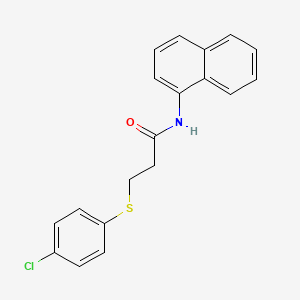 molecular formula C19H16ClNOS B2443388 3-(4-氯苯基)硫代基-N-萘-1-基丙酰胺 CAS No. 363582-39-2