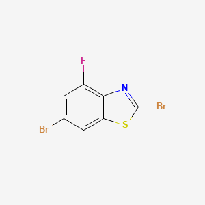 molecular formula C7H2Br2FNS B2443401 2,6-Dibromo-4-fluorobenzo[d]thiazole CAS No. 1188226-62-1
