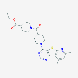 molecular formula C25H31N5O3S B2443403 Ethyl 1-(1-(7,9-dimethylpyrido[3',2':4,5]thieno[3,2-d]pyrimidin-4-yl)piperidine-4-carbonyl)piperidine-4-carboxylate CAS No. 1114876-96-8