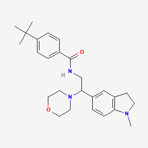 molecular formula C26H35N3O2 B2443408 4-(叔丁基)-N-(2-(1-甲基吲哚-5-基)-2-吗啉乙基)苯甲酰胺 CAS No. 922088-81-1