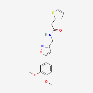 N-((5-(3,4-dimethoxyphenyl)isoxazol-3-yl)methyl)-2-(thiophen-2-yl)acetamide