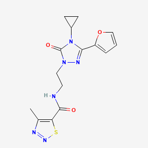 N-(2-(4-cyclopropyl-3-(furan-2-yl)-5-oxo-4,5-dihydro-1H-1,2,4-triazol-1-yl)ethyl)-4-methyl-1,2,3-thiadiazole-5-carboxamide