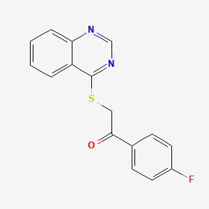 molecular formula C16H11FN2OS B2443413 1-(4-Fluorophenyl)-2-quinazolin-4-ylsulfanylethanone CAS No. 392309-11-4