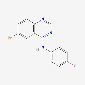 molecular formula C14H9BrFN3 B2443425 6-bromo-N-(4-fluorophenyl)quinazolin-4-amine CAS No. 459418-63-4