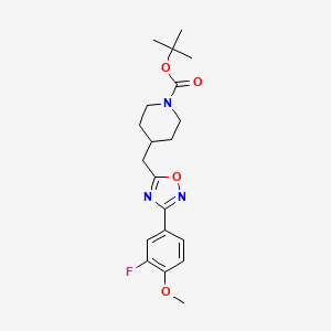 Tert-butyl 4-{[3-(3-fluoro-4-methoxyphenyl)-1,2,4-oxadiazol-5-yl]methyl}piperidine-1-carboxylate