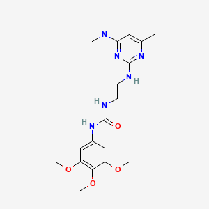 molecular formula C19H28N6O4 B2443429 1-(2-((4-(Dimethylamino)-6-methylpyrimidin-2-yl)amino)ethyl)-3-(3,4,5-trimethoxyphenyl)urea CAS No. 1203093-73-5