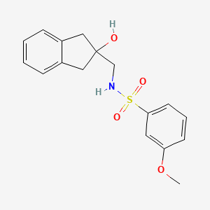 molecular formula C17H19NO4S B2443436 N-((2-hydroxy-2,3-dihydro-1H-inden-2-yl)methyl)-3-methoxybenzenesulfonamide CAS No. 2034528-20-4