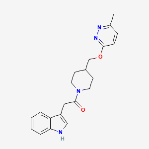 molecular formula C21H24N4O2 B2443441 2-(1H-Indol-3-yl)-1-[4-[(6-methylpyridazin-3-yl)oxymethyl]piperidin-1-yl]ethanone CAS No. 2320217-53-4