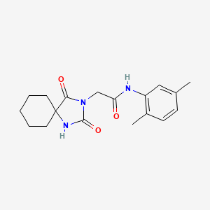 molecular formula C18H23N3O3 B2443444 N-(2,5-dimethylphenyl)-2-(2,4-dioxo-1,3-diazaspiro[4.5]dec-3-yl)acetamide CAS No. 850377-28-5