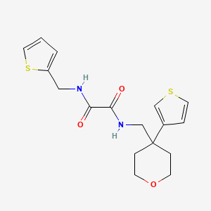 molecular formula C17H20N2O3S2 B2443445 N1-(thiophen-2-ylmethyl)-N2-((4-(thiophen-3-yl)tetrahydro-2H-pyran-4-yl)methyl)oxalamide CAS No. 2320898-68-6