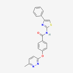 4-((6-methylpyridazin-3-yl)oxy)-N-(4-phenylthiazol-2-yl)benzamide