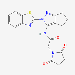 N-(2-(benzo[d]thiazol-2-yl)-2,4,5,6-tetrahydrocyclopenta[c]pyrazol-3-yl)-2-(2,5-dioxopyrrolidin-1-yl)acetamide