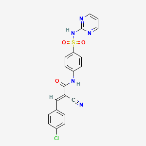 molecular formula C20H14ClN5O3S B2443466 3-(4-chlorophenyl)-2-cyano-n-{4-[(pyrimidin-2-yl)sulfamoyl]phenyl}prop-2-enamide CAS No. 464196-28-9