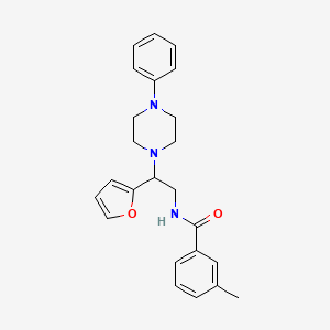 molecular formula C24H27N3O2 B2443467 N-[2-(furan-2-yl)-2-(4-phenylpiperazin-1-yl)ethyl]-3-methylbenzamide CAS No. 877631-99-7