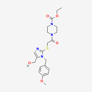 ethyl 4-(2-((5-(hydroxymethyl)-1-(4-methoxybenzyl)-1H-imidazol-2-yl)thio)acetyl)piperazine-1-carboxylate