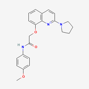 N-(4-methoxyphenyl)-2-((2-(pyrrolidin-1-yl)quinolin-8-yl)oxy)acetamide