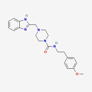 molecular formula C22H27N5O2 B2443479 4-((1H-ベンゾ[d]イミダゾール-2-イル)メチル)-N-(4-メトキシフェネチル)ピペラジン-1-カルボキサミド CAS No. 1207011-58-2