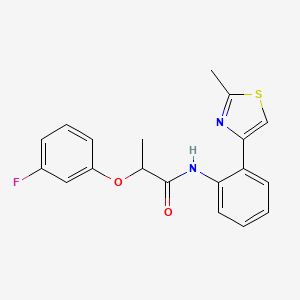 molecular formula C19H17FN2O2S B2443483 2-(3-fluorophenoxy)-N-(2-(2-methylthiazol-4-yl)phenyl)propanamide CAS No. 1797641-83-8