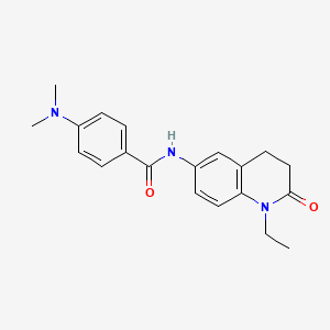 molecular formula C20H23N3O2 B2443494 4-(dimethylamino)-N-(1-ethyl-2-oxo-1,2,3,4-tetrahydroquinolin-6-yl)benzamide CAS No. 1211834-69-3