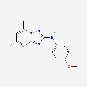 molecular formula C14H15N5O B2443495 N-(4-メトキシフェニル)-5,7-ジメチル[1,2,4]トリアゾロ[1,5-a]ピリミジン-2-アミン CAS No. 880799-51-9