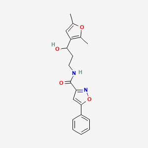 N-(3-(2,5-dimethylfuran-3-yl)-3-hydroxypropyl)-5-phenylisoxazole-3-carboxamide