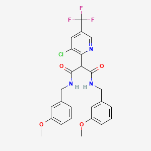 molecular formula C25H23ClF3N3O4 B2443498 2-[3-chloro-5-(trifluoromethyl)pyridin-2-yl]-N,N'-bis[(3-methoxyphenyl)methyl]propanediamide CAS No. 478077-72-4