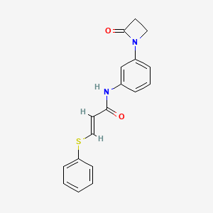 (E)-N-[3-(2-Oxoazetidin-1-yl)phenyl]-3-phenylsulfanylprop-2-enamide