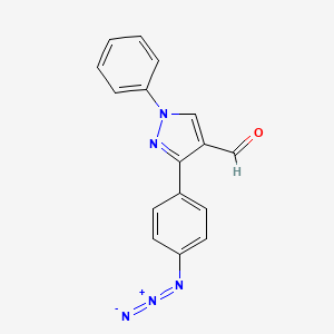 molecular formula C16H11N5O B2443501 3-(4-Azidophenyl)-1-phenylpyrazole-4-carbaldehyde CAS No. 301524-42-5