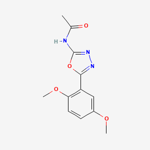 molecular formula C12H13N3O4 B2443519 N-(5-(2,5-dimethoxyphenyl)-1,3,4-oxadiazol-2-yl)acetamide CAS No. 952862-70-3