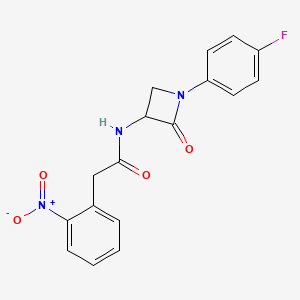 N-[1-(4-fluorophenyl)-2-oxoazetidin-3-yl]-2-(2-nitrophenyl)acetamide