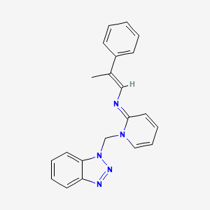 molecular formula C21H19N5 B2443529 (2Z)-1-(1H-1,2,3-Benzotriazol-1-ylmethyl)-N-[(1E)-2-phenylprop-1-en-1-yl]-1,2-dihydropyridin-2-imine CAS No. 325736-93-4