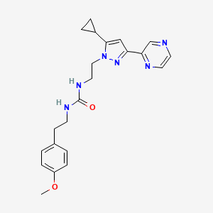 1-(2-(5-cyclopropyl-3-(pyrazin-2-yl)-1H-pyrazol-1-yl)ethyl)-3-(4-methoxyphenethyl)urea