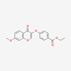 molecular formula C19H16O6 B2443534 ethyl 4-[(7-methoxy-4-oxo-4H-chromen-3-yl)oxy]benzoate CAS No. 637750-55-1