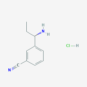 molecular formula C10H13ClN2 B2443536 (S)-3-(1-Aminopropyl)benzonitrile hydrochloride CAS No. 2446211-84-1