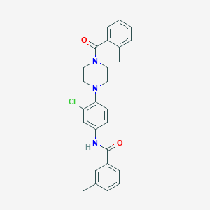 molecular formula C26H26ClN3O2 B244354 N-{3-Chloro-4-[4-(2-methylbenzoyl)piperazin-1-YL]phenyl}-3-methylbenzamide 