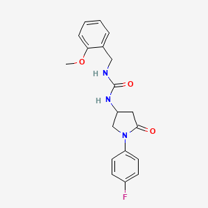 molecular formula C19H20FN3O3 B2443542 1-(1-(4-Fluorophenyl)-5-oxopyrrolidin-3-yl)-3-(2-methoxybenzyl)urea CAS No. 891106-07-3